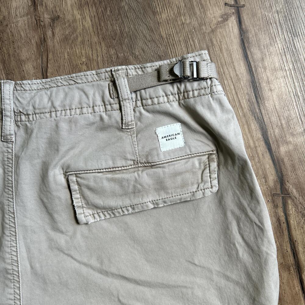 American Eagle Outfitters Cargo Shorts Mens 32 Beige Flex Adjustable Pockets - Picture 7 of 13